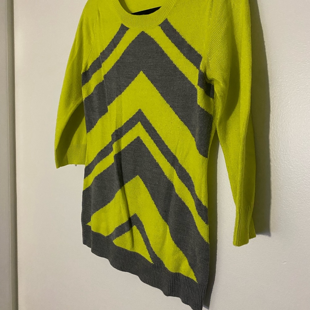 #7 New York and Company green and gray striped sweater